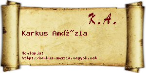 Karkus Amázia névjegykártya